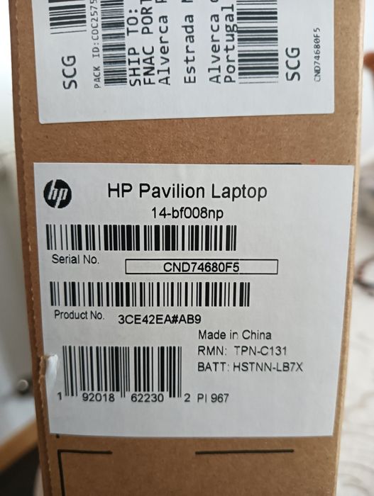 Portátil HP + impressora+saco