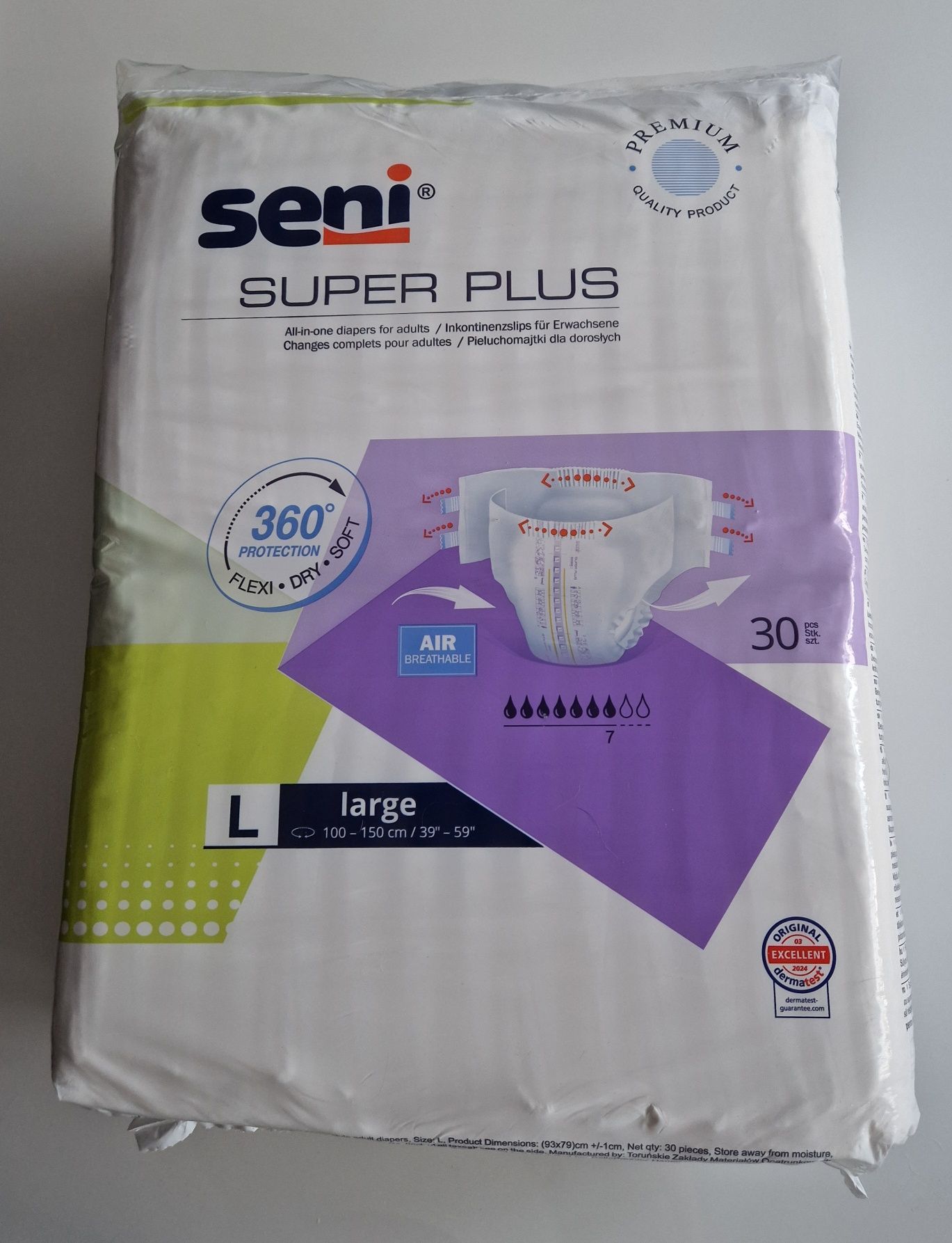 Pampersy roz. L plus pianka firmy Seni