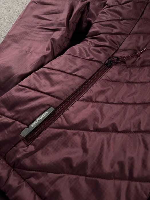 Kurtka Icebreaker S Bordowa Damska Ocieplana Kaptur Rozpinana Merino
