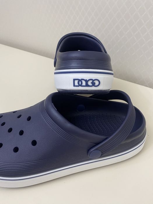 Чоловічі гумові шльопанці крокс DAGO.Сині та зелені.