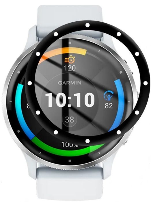 2 x Szkło Hybrydowe 7H+ Etui z wbudowanym szkłem 2w1 do Garmin Venu 3s