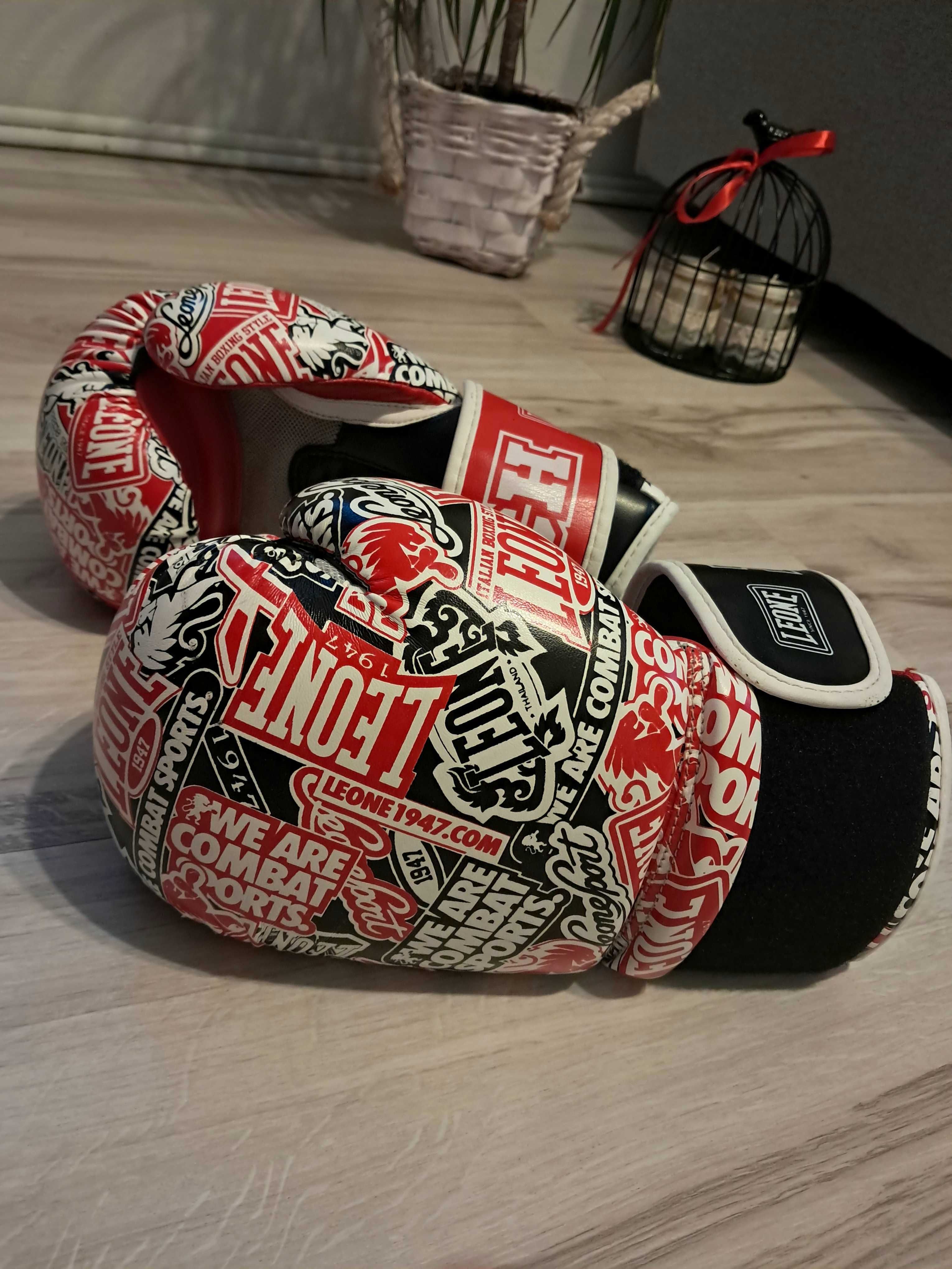 Rękawice bokserskie dziecięce LEONE 1947 Patch black/red