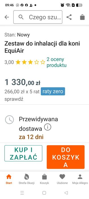 Inhalator dla konia. Okazja.