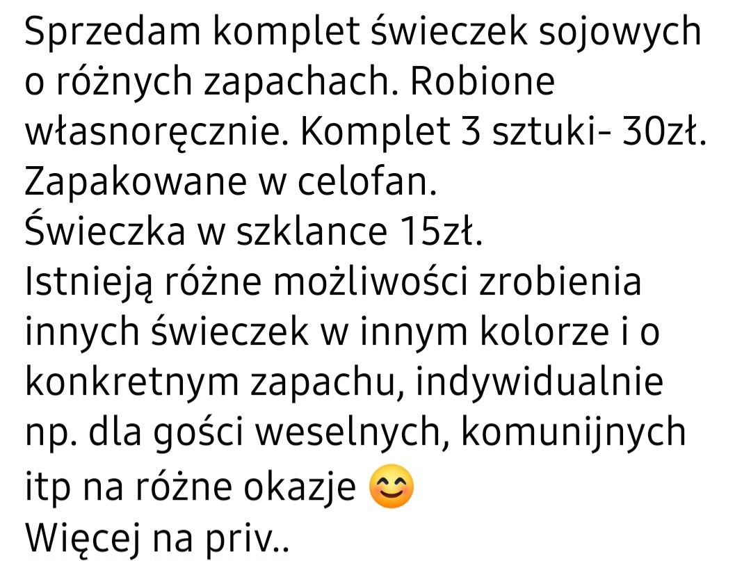 Komplet 3szt. Świeczki sojowe zapachowr