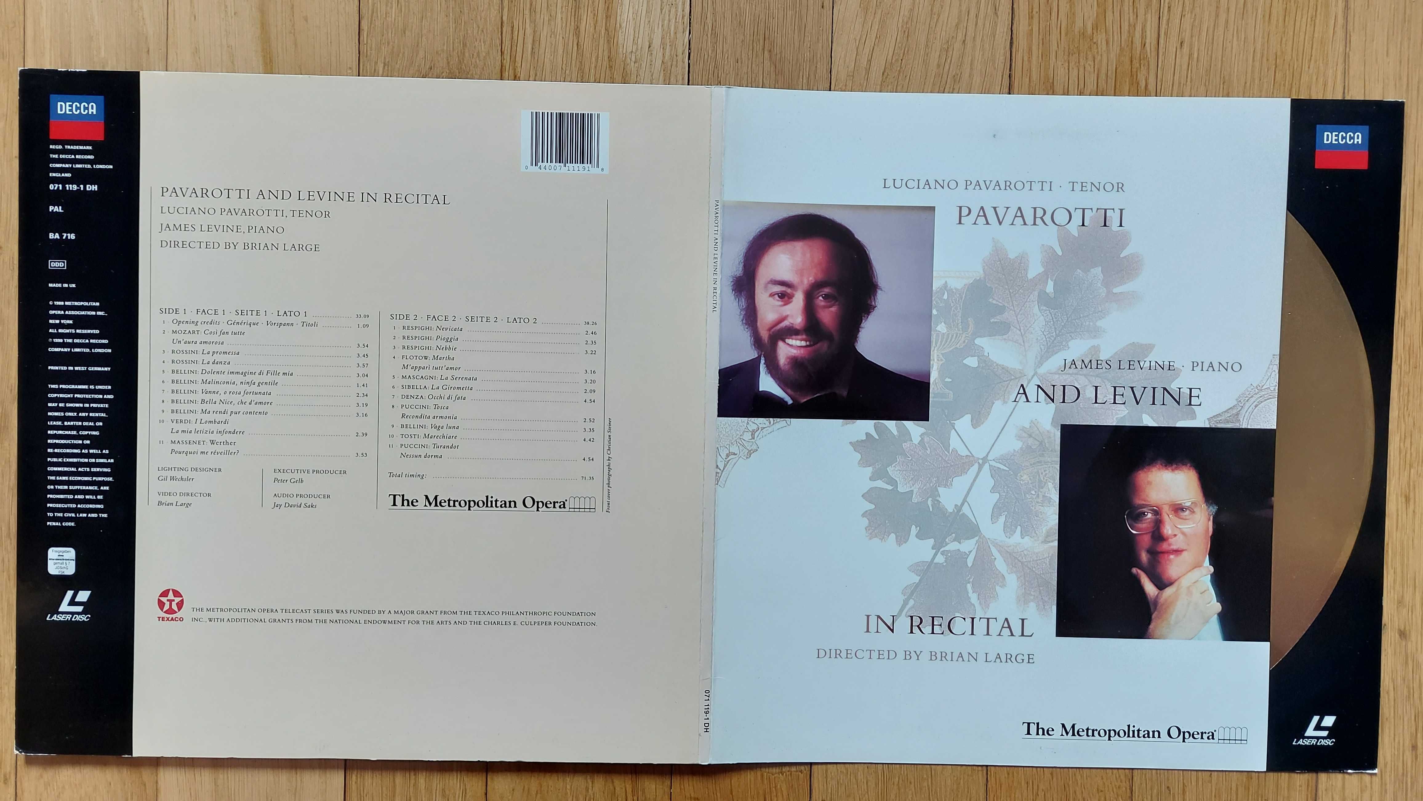 Laserdisc  Luciano Pavarotti, James Levine (2) ‎– Pavarotti And Levin