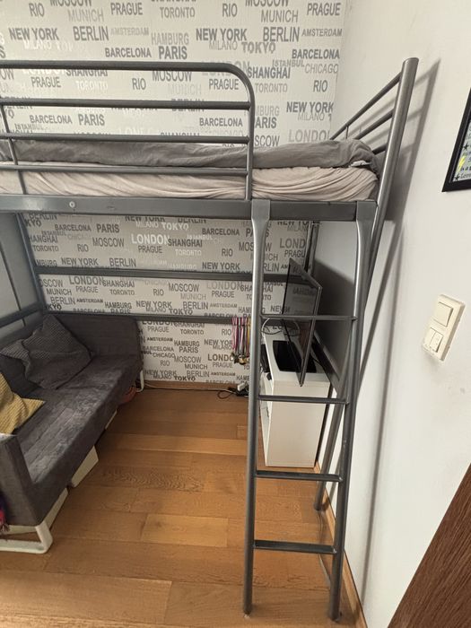 IKEA SVARTA Rama łóżka na antresoli 90x200 cm kanapa gratis !