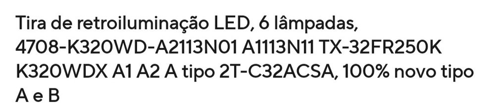 LED's TV retro iluminação