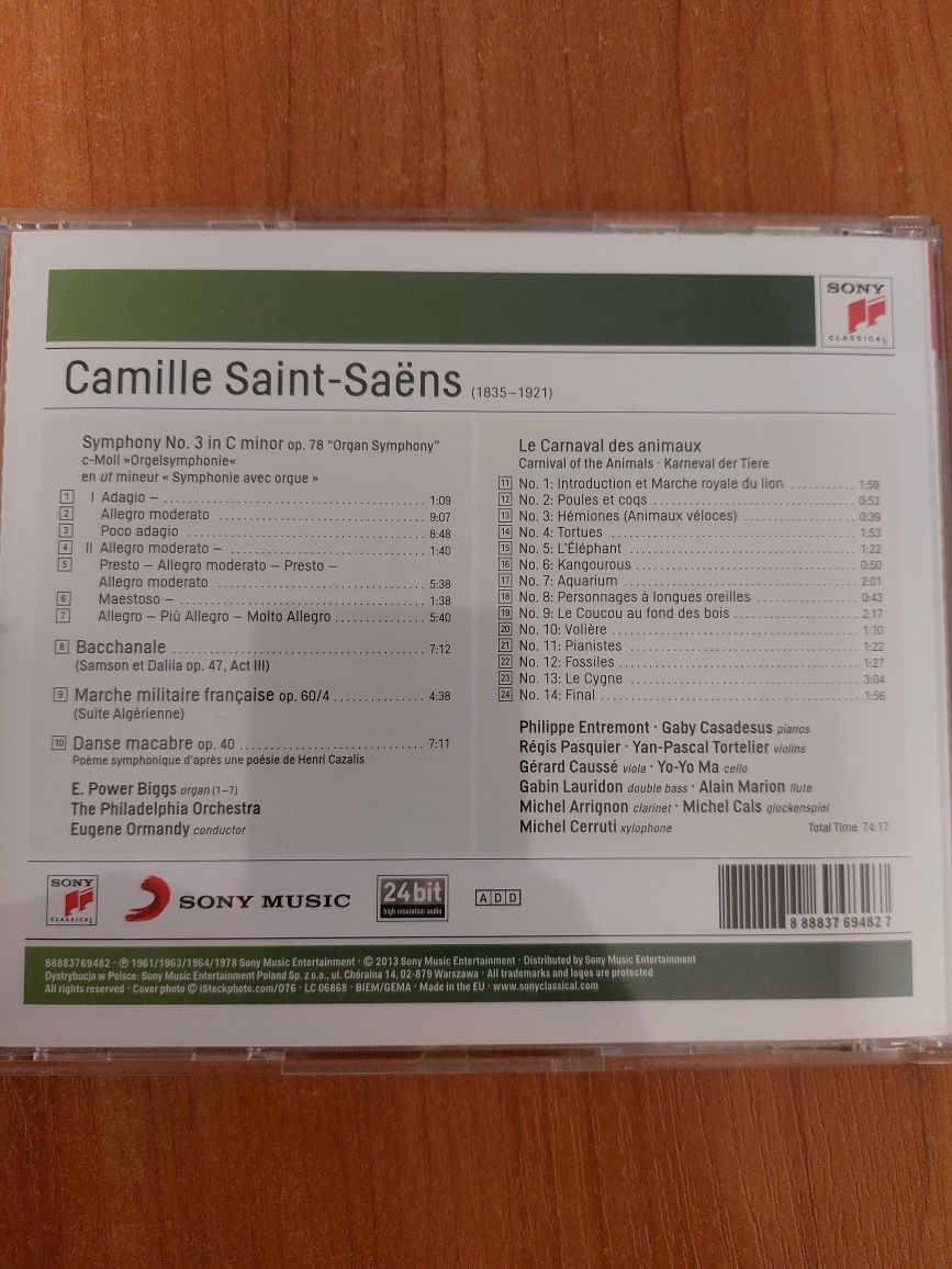 Camille Saint-Saens - Płyta CD - Symphony in C minor,Karnawał zwierząt