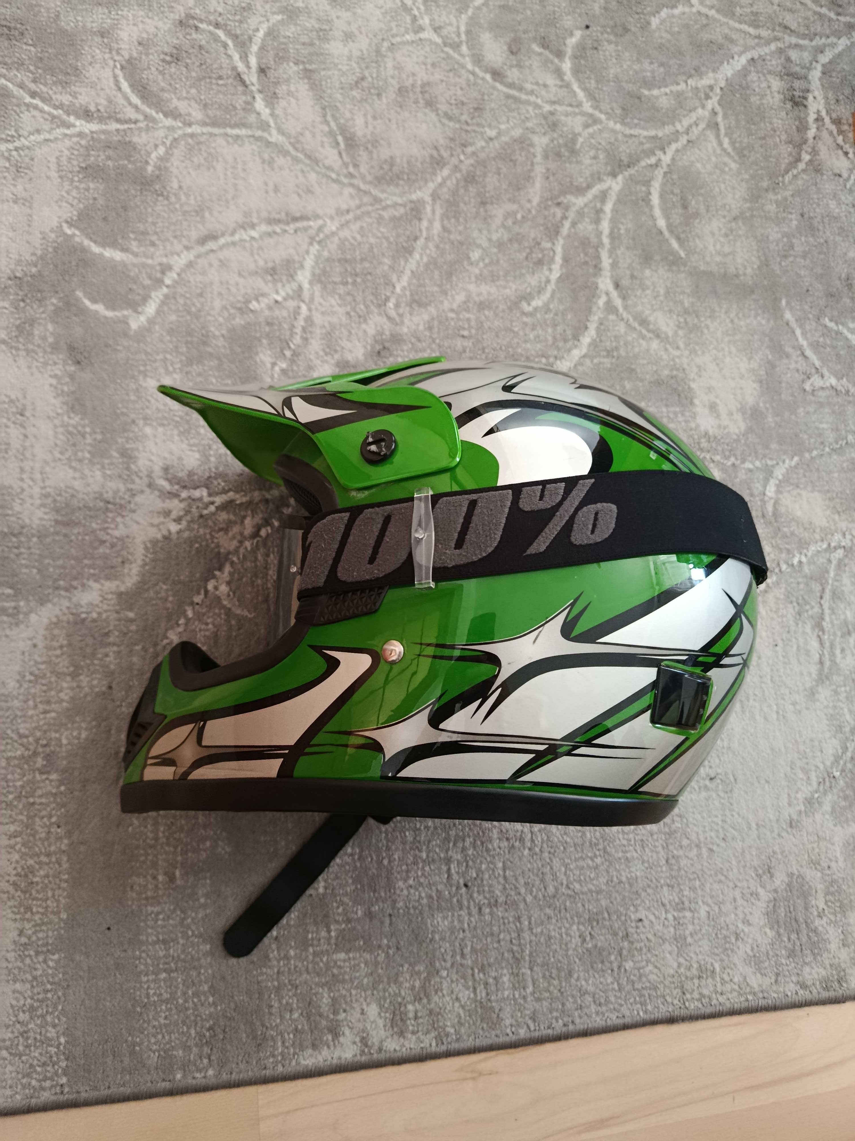 Kask MX z goglami 100% strata 2
