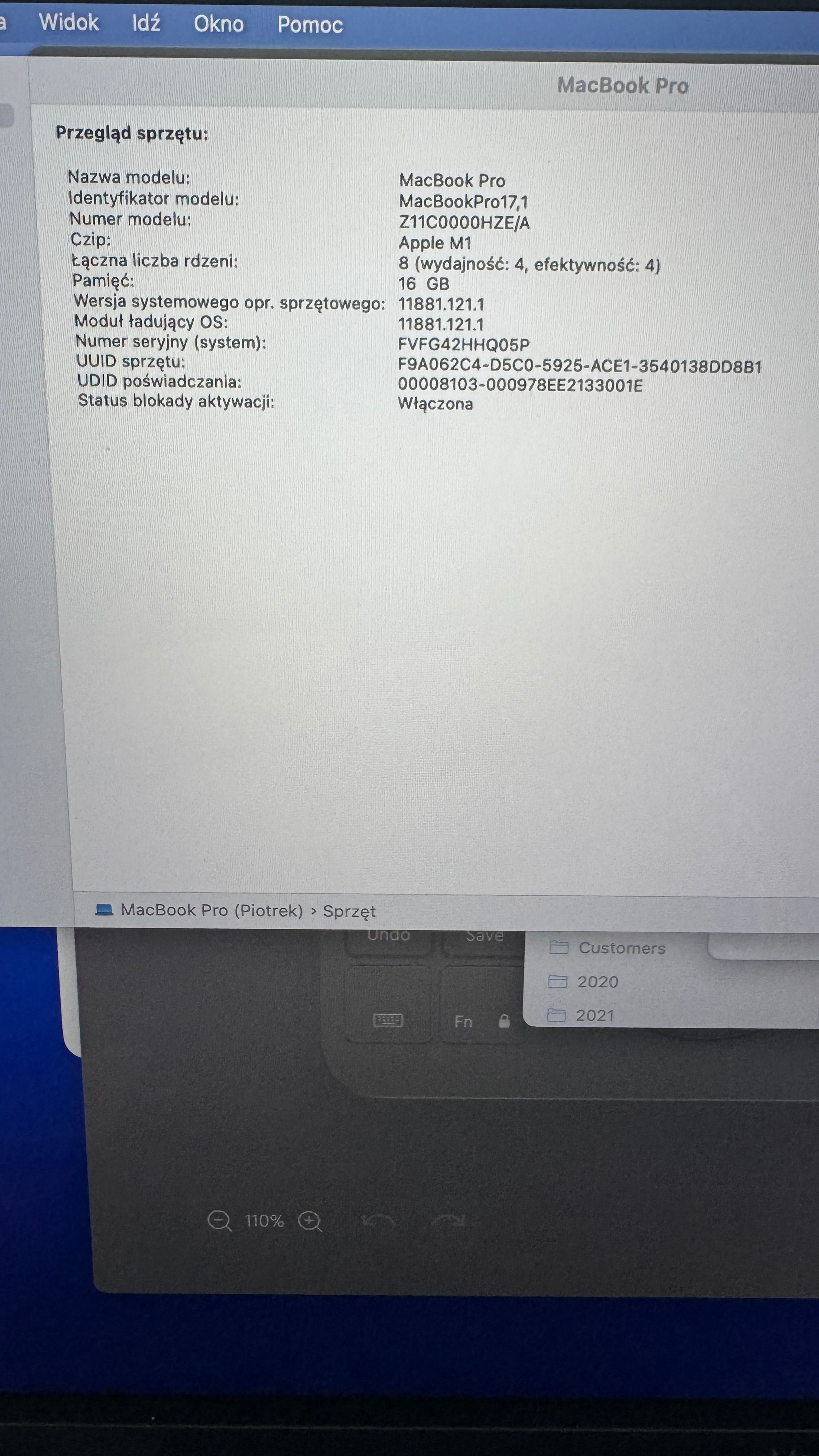 MacBook Pro 13 M1 16GB 1Tb