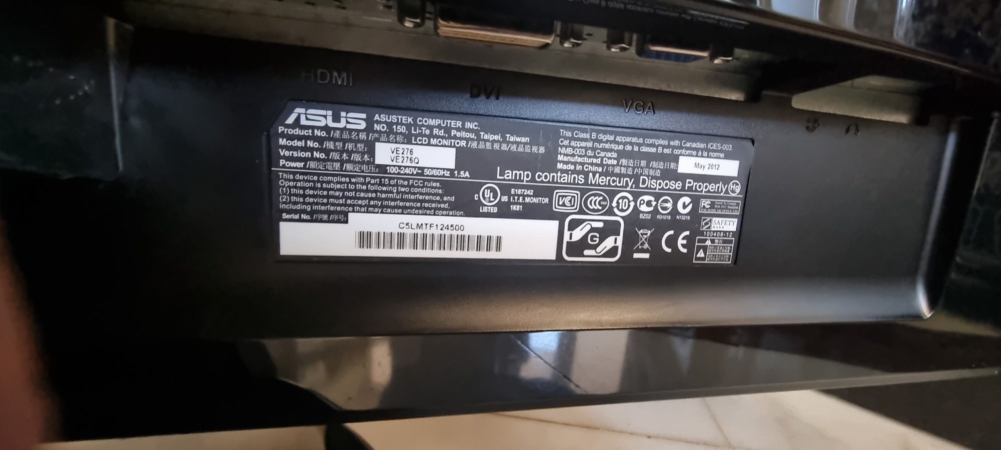 Monitor Asus 27 polegadas e colunas logitech