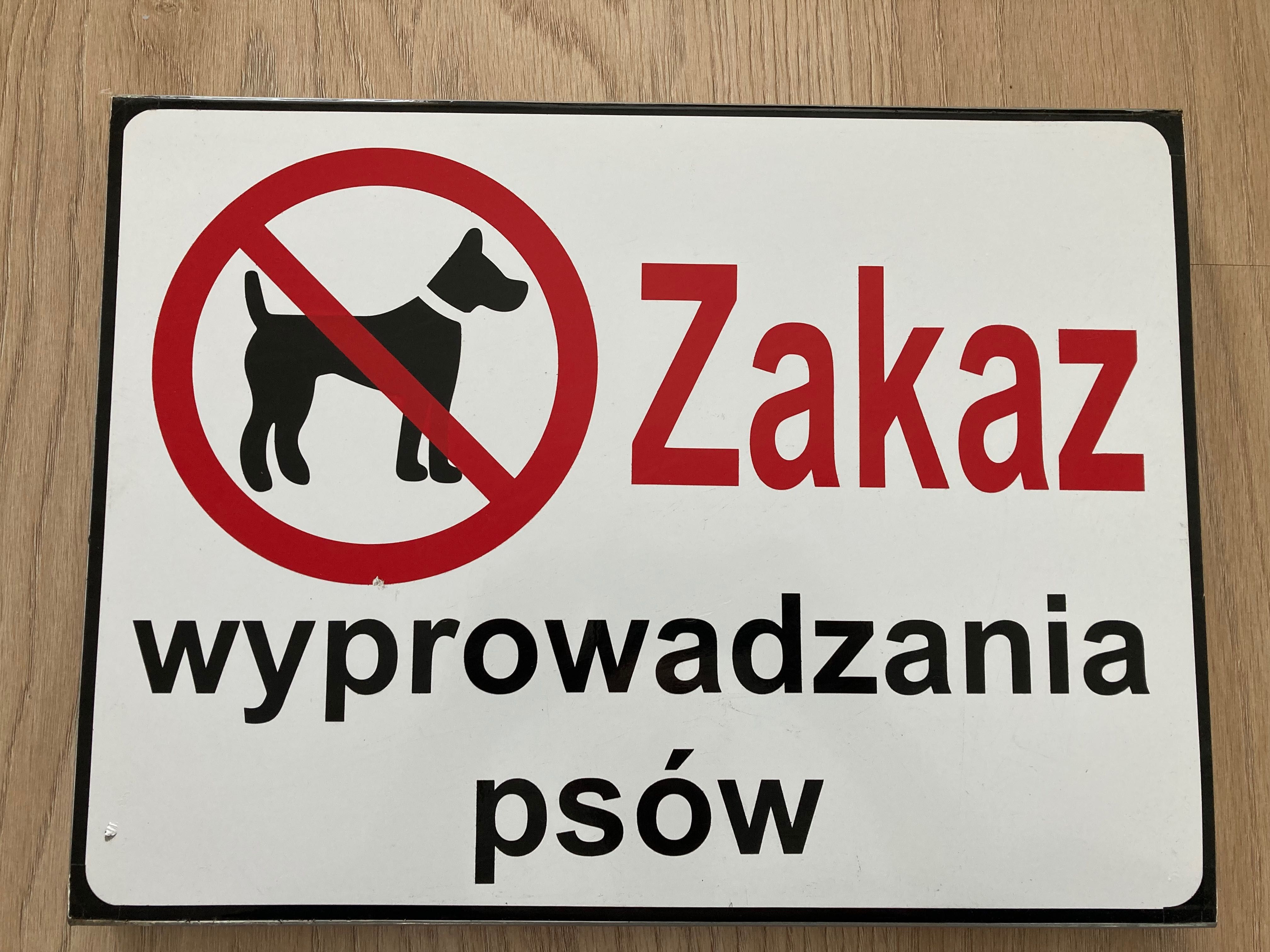 Tablica zakaz wyprowadzania psów