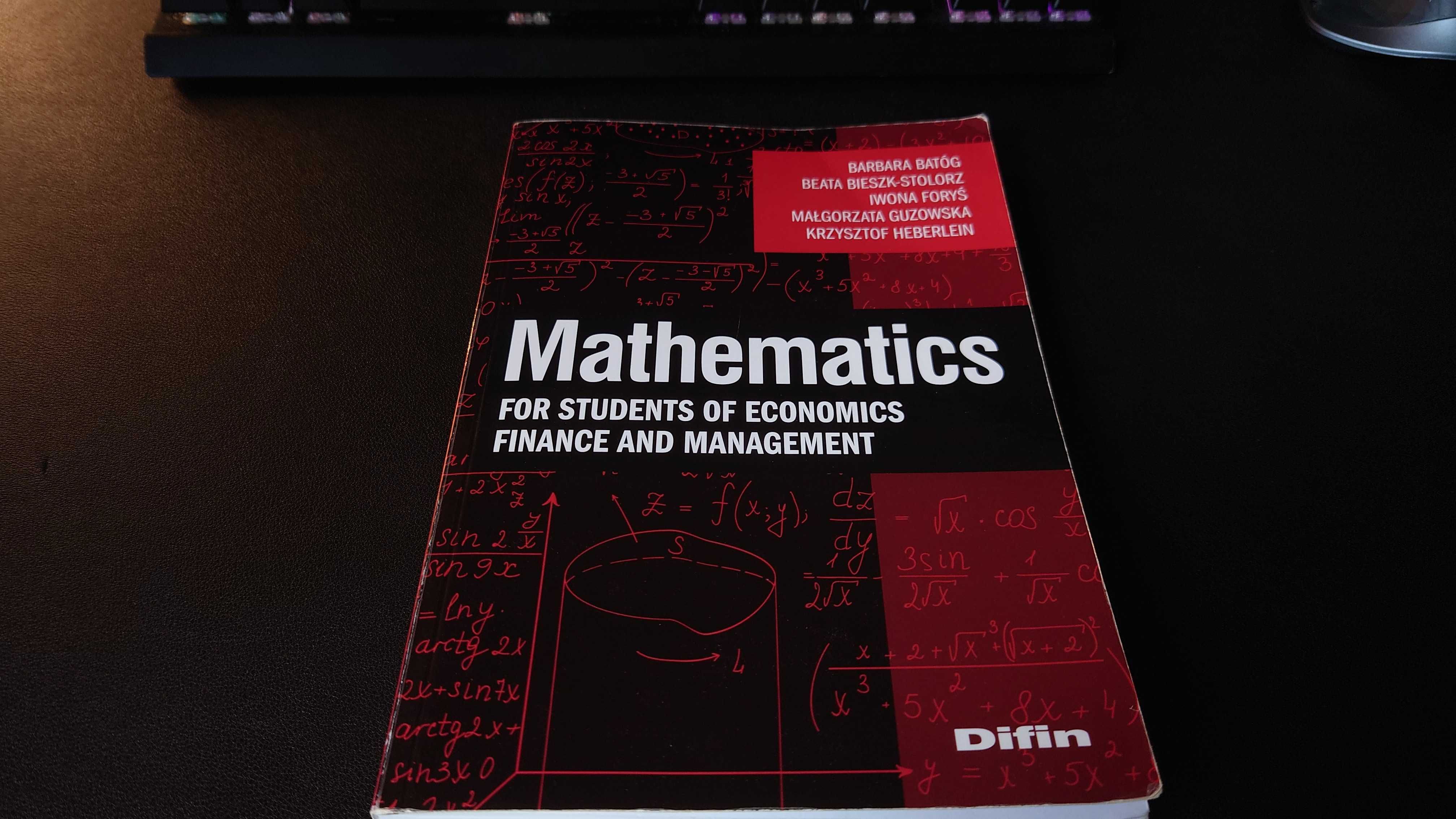 Mathematics for students of economics finance and management