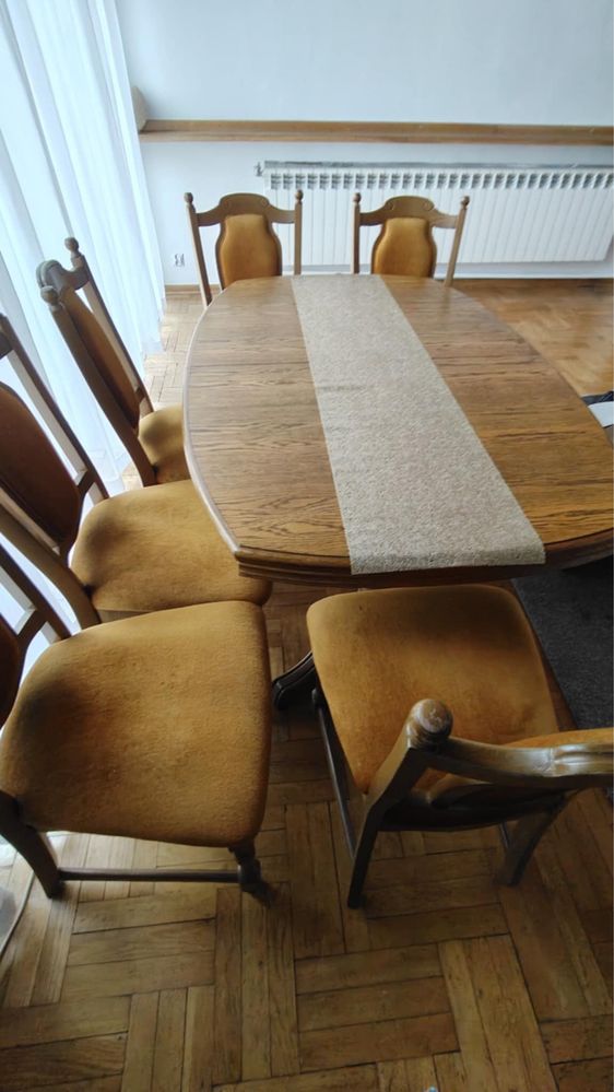 Drewniany stół z 6 Krzesłami - Solidny i Elegancki Komplet