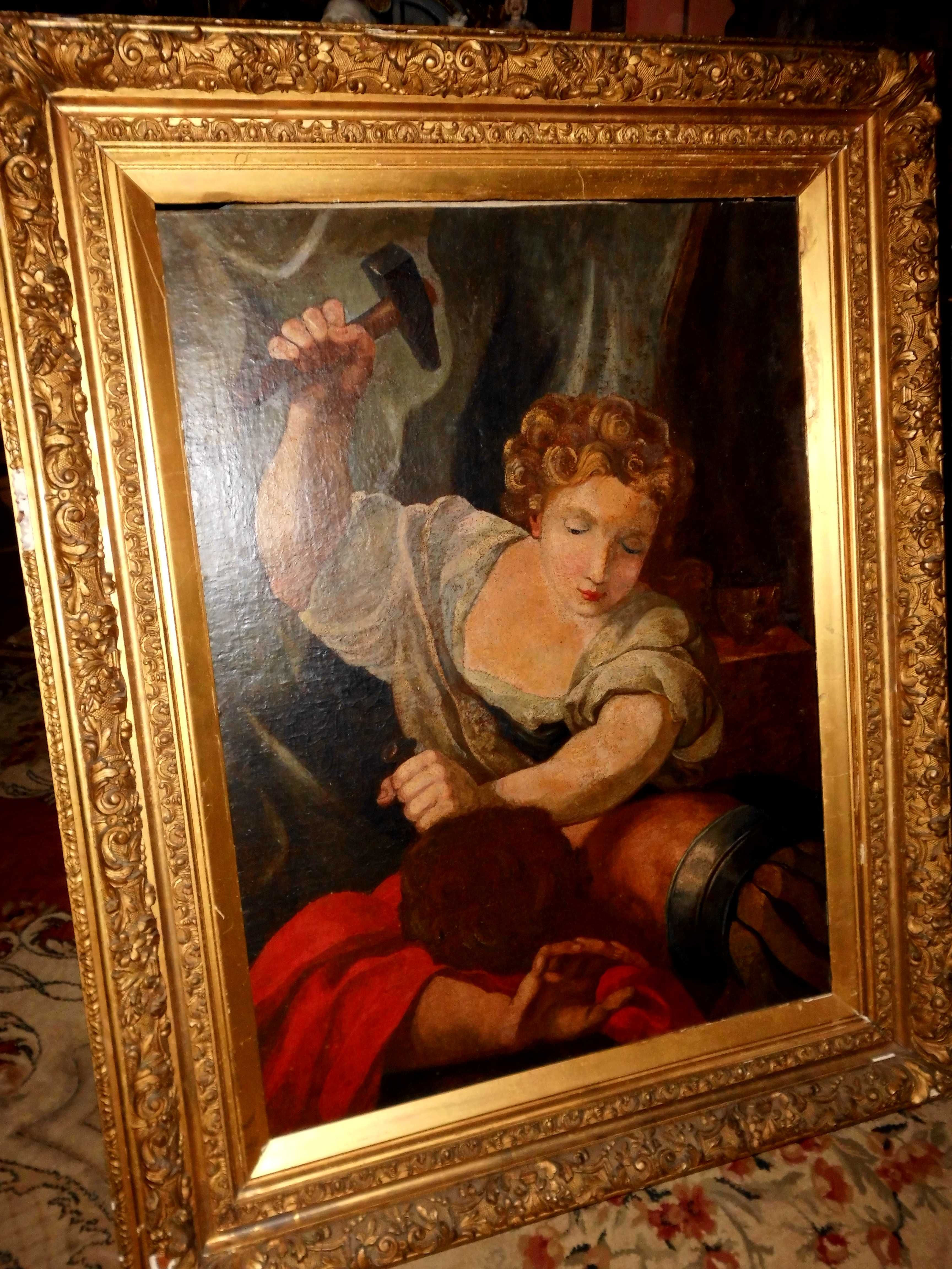 Obraz Jael zabijająca Sisera -Barok,Włochy XVII/XVIIIw.