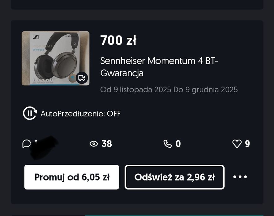 Sennheiser Momentum 4 BT- Gwarancja