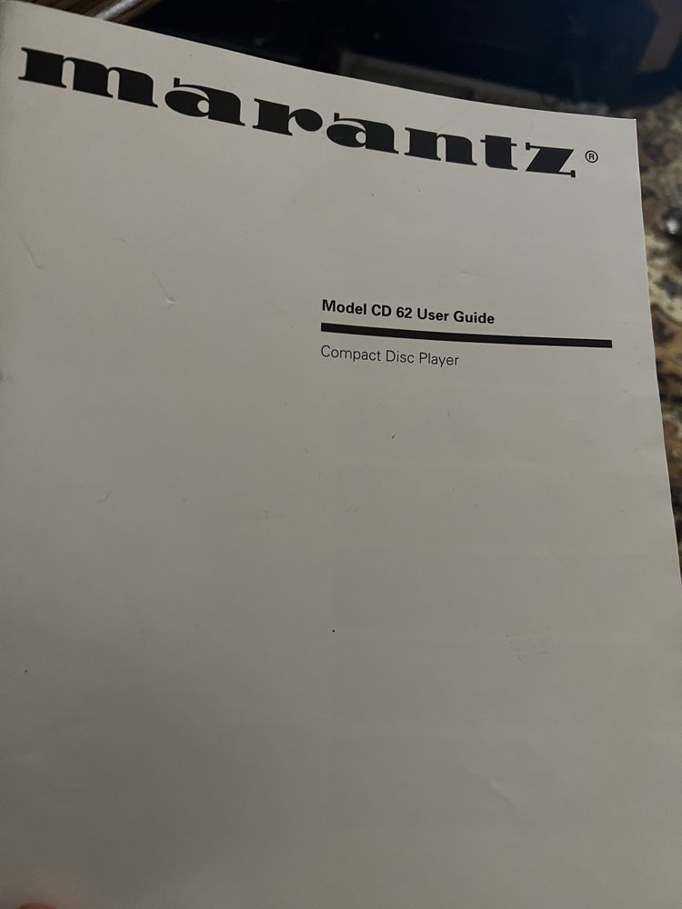 Р-в. CD-програвач Marantz CD-62 / оригінальний пульт / документи