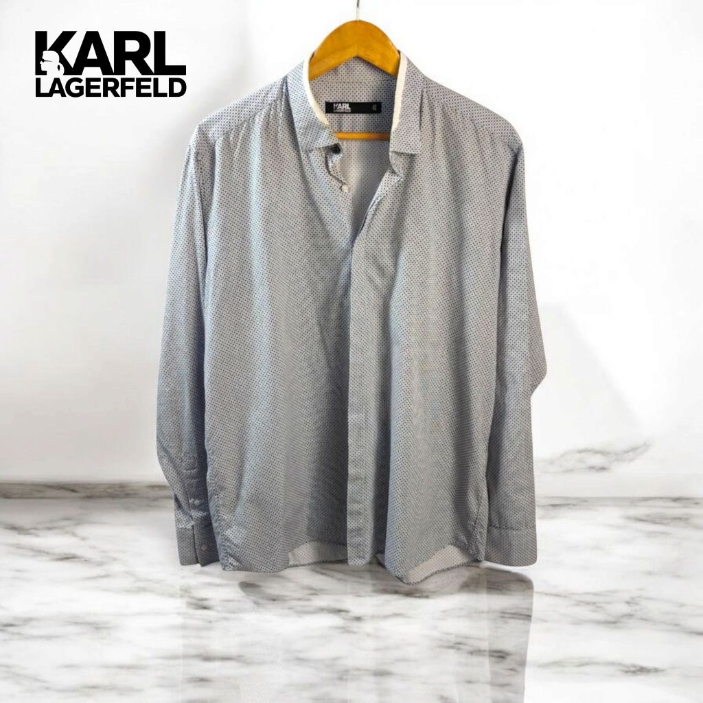 Karl Lagerfeld koszula męska XL bawełna geometryczny wzór regular fit