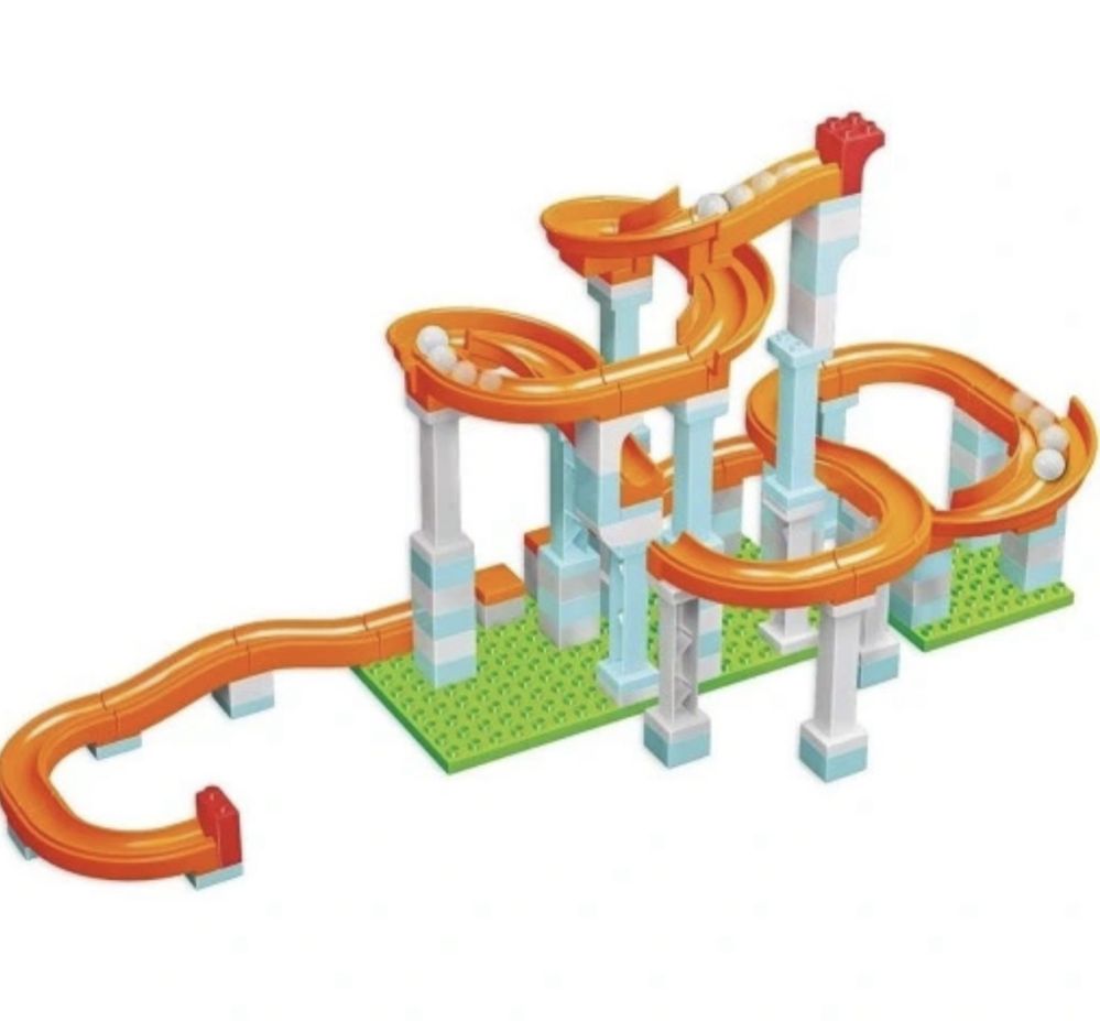 Roller Coaster XXL 128elem kompatybilne z lego duplo, zjeżdżalnia