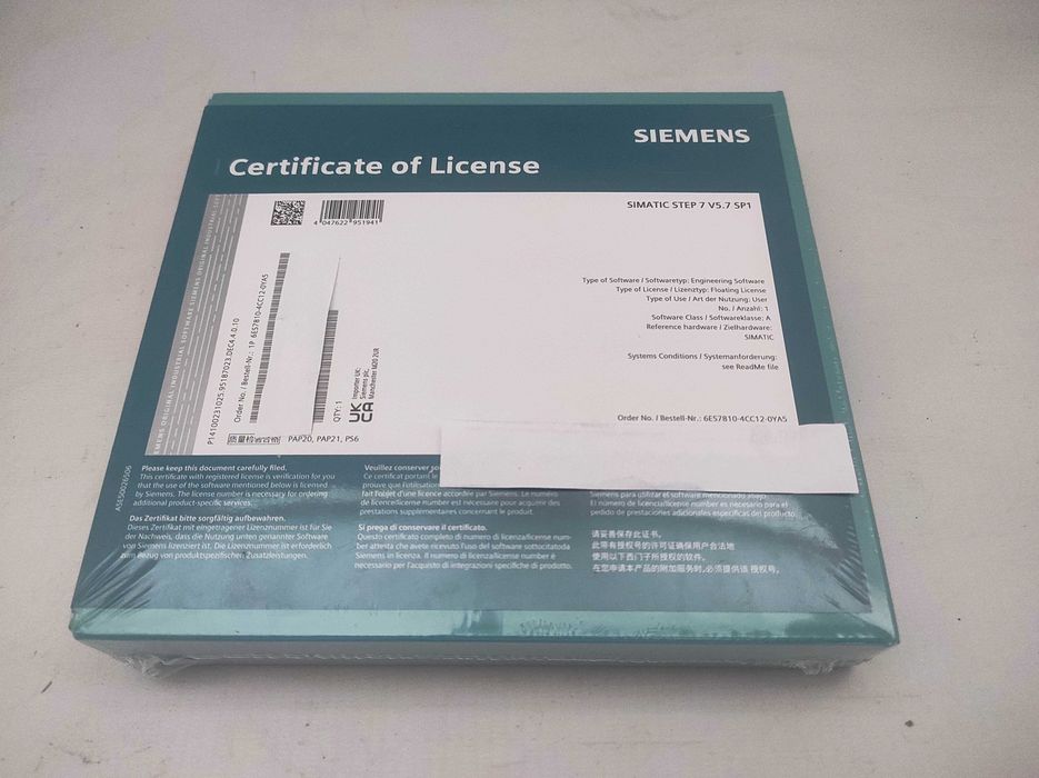 Плаваюча ліцензія Siemens Simatic STEP 7 V5.7 SP1 6ES7810-4CC12-0YA5