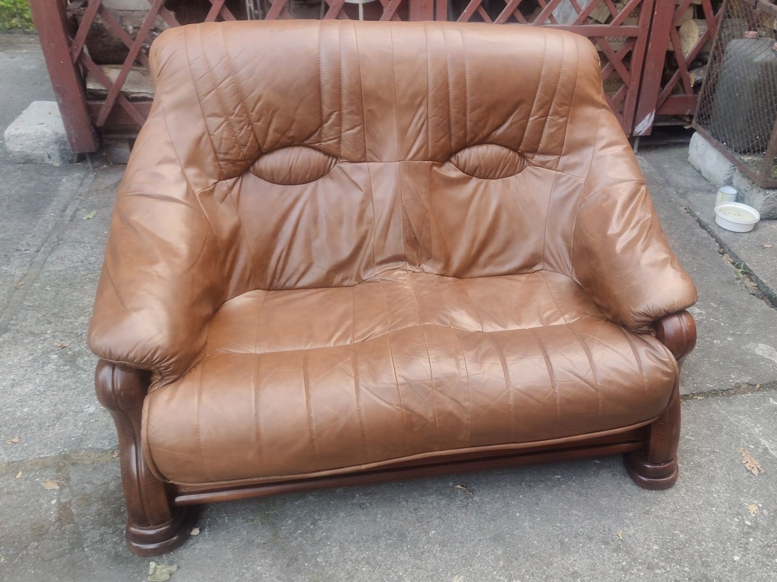 Sofa skórzna, wypoczynek skórzany 3+2