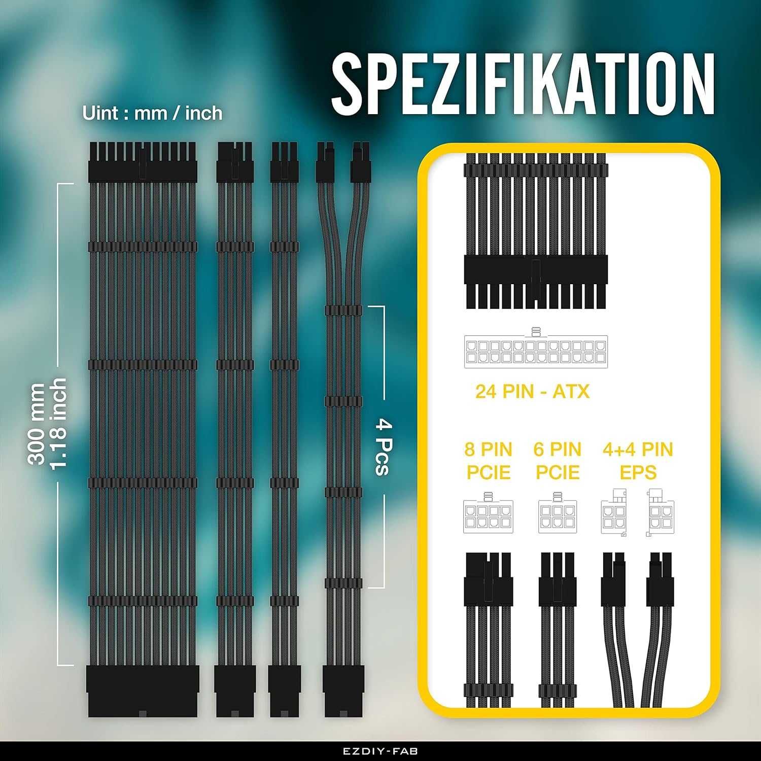 EZDIY-FAB Zestaw kabli przedłużających