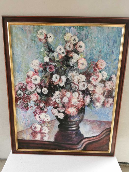 Obraz na płótnie, olejny - Claude Monet`a - "Chryzantemy" wym. 100x80