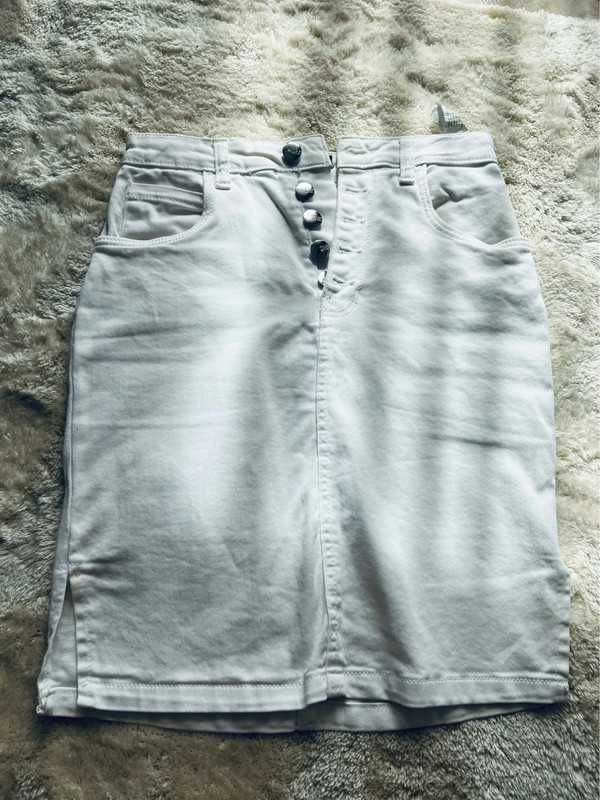 Spódnica jeansowa biała Top Secret rozmiar 34/XS