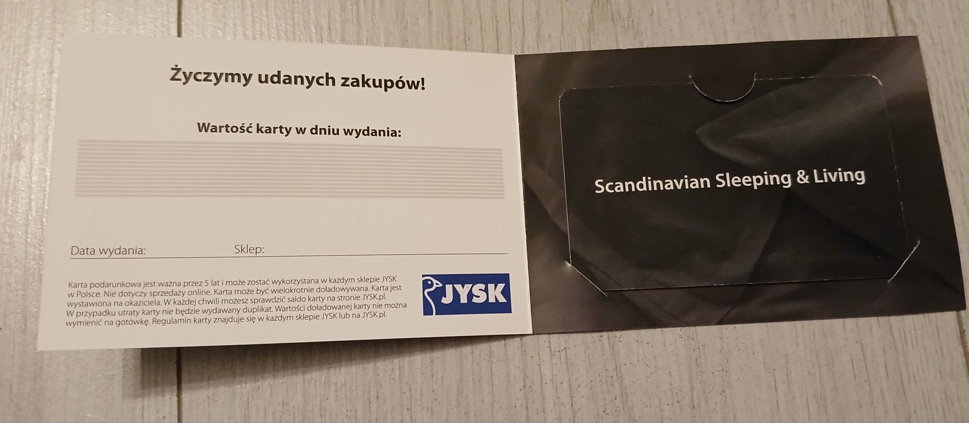 Karta podarunkowa do Jysk