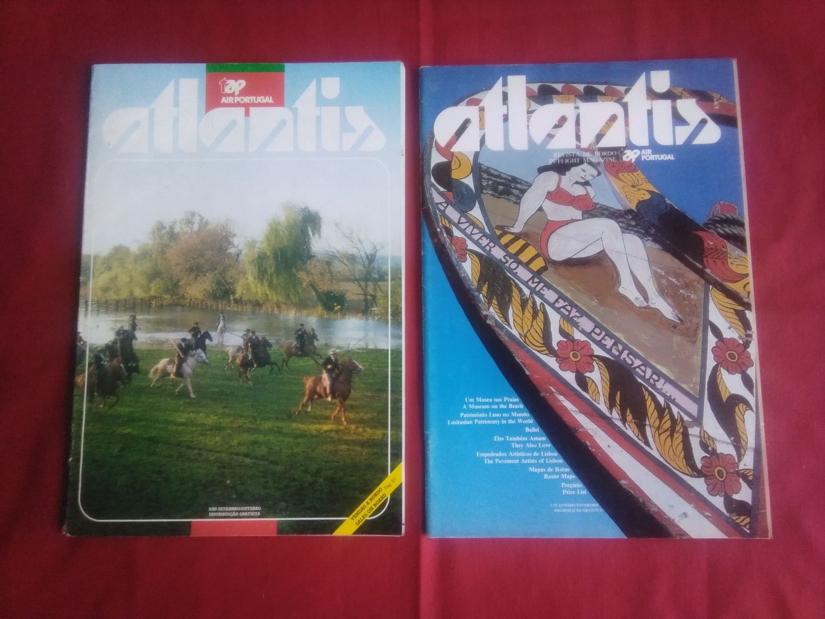 Lote de 12 revistas Atlantis antigas de TAP Air Portugal.