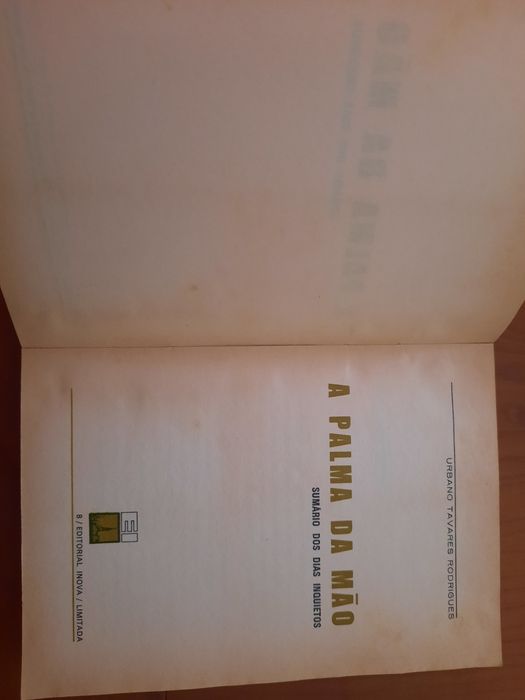 Livro A Palma da mão de Urbano Tavares Rodrigues