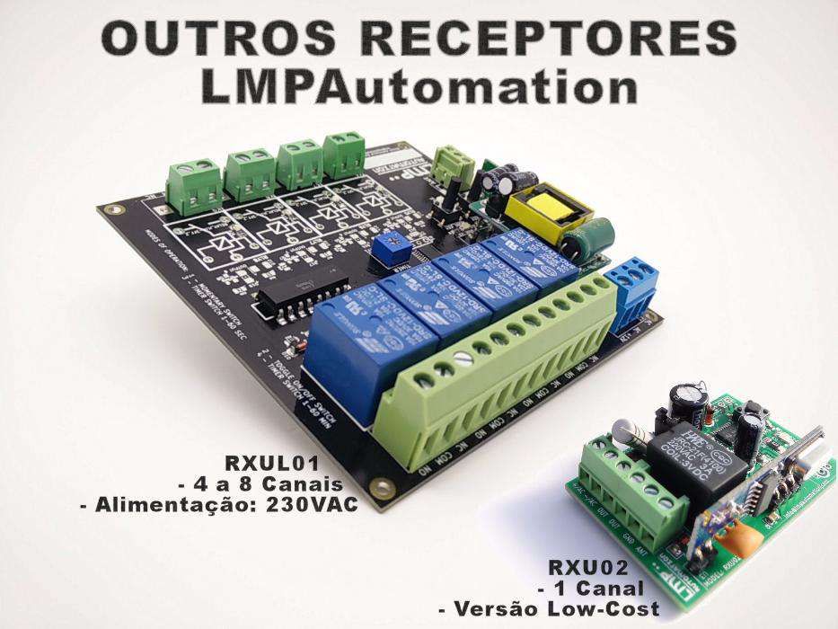 RXU01 Receptor Comandos Portão Universal Codigos Fixos e Rolling Code