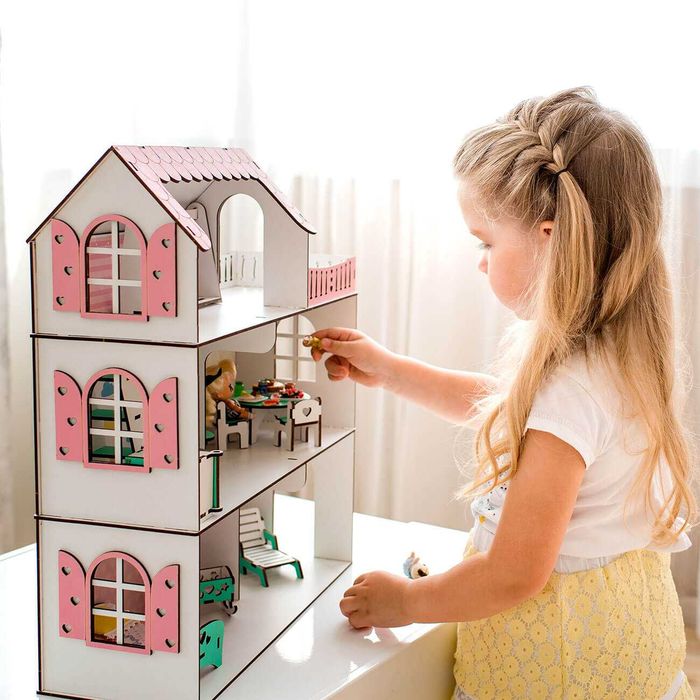 Будинок для ляльок лол +подарок мебель Конструктор 3d домик для кукол