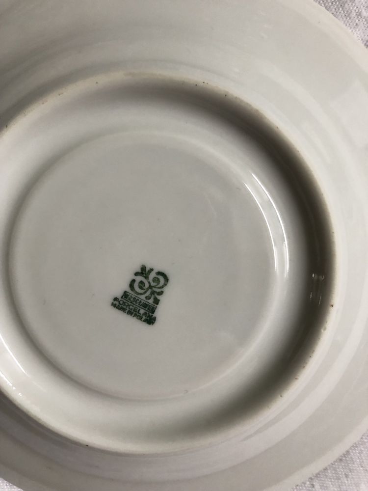 Boleslawiec antyk porcelana serwis kawowy zestaw filizanki talerze