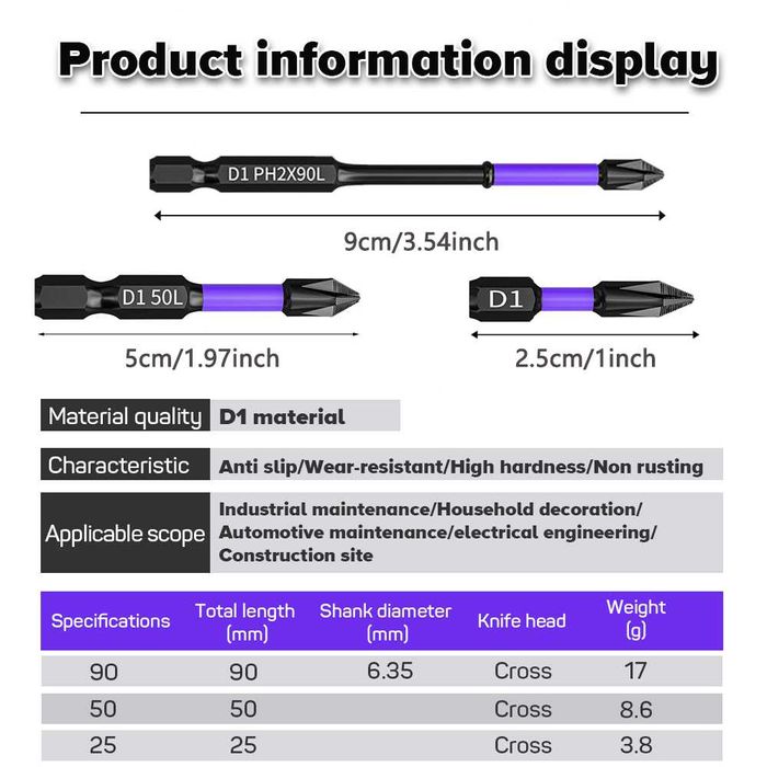 біта ph2 ударна 9 см 10 см бита ph2 ударная набір біт набор бит