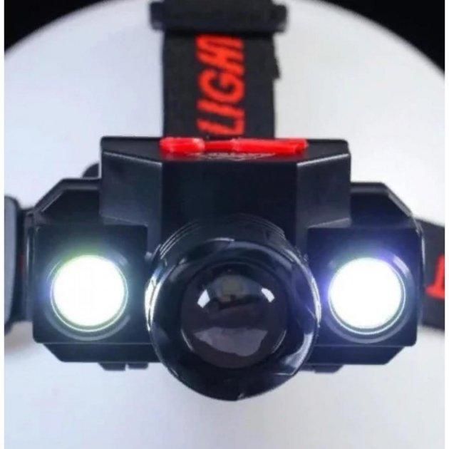 Налобный аккумуляторный фонарь с красным и белым светом сфокусировкой