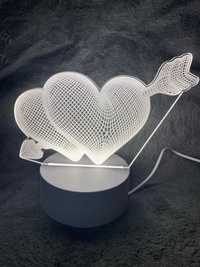 Romantyczna miłość 3D akrylowa lampa Led do domu