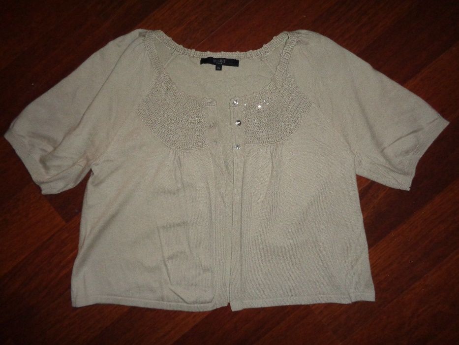 HALLHUBER trend oryginalne ekskluzywne bolerko na guziki XL