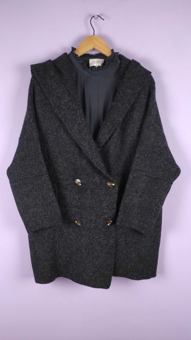 Sweter kardigan zapinany na guziki dwurzędowy ciepły Zara S