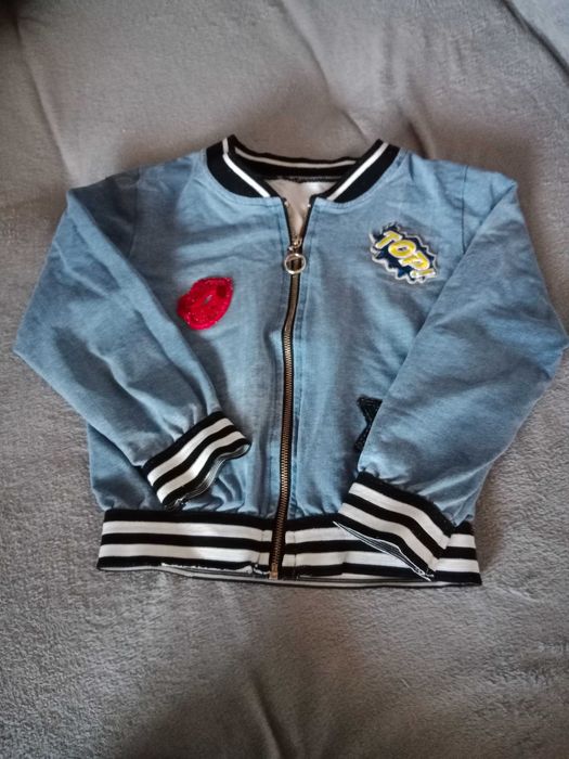 Bluzka długi rękaw bluzeczka Bomberka suwak 98