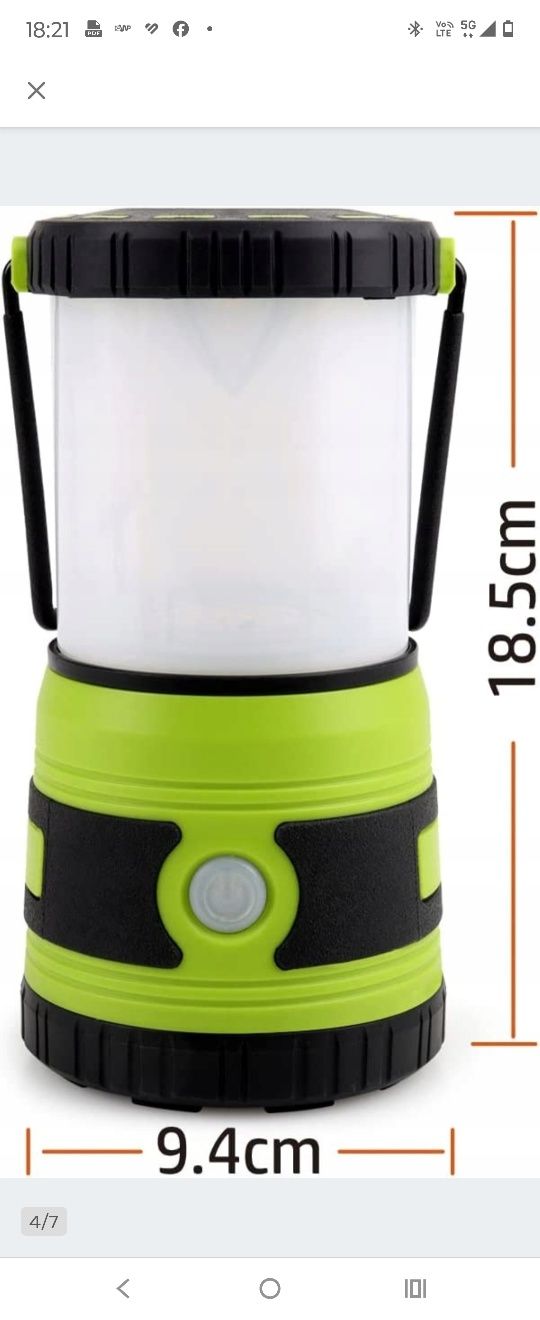 Lampka kempingowa 1500 lumenów
