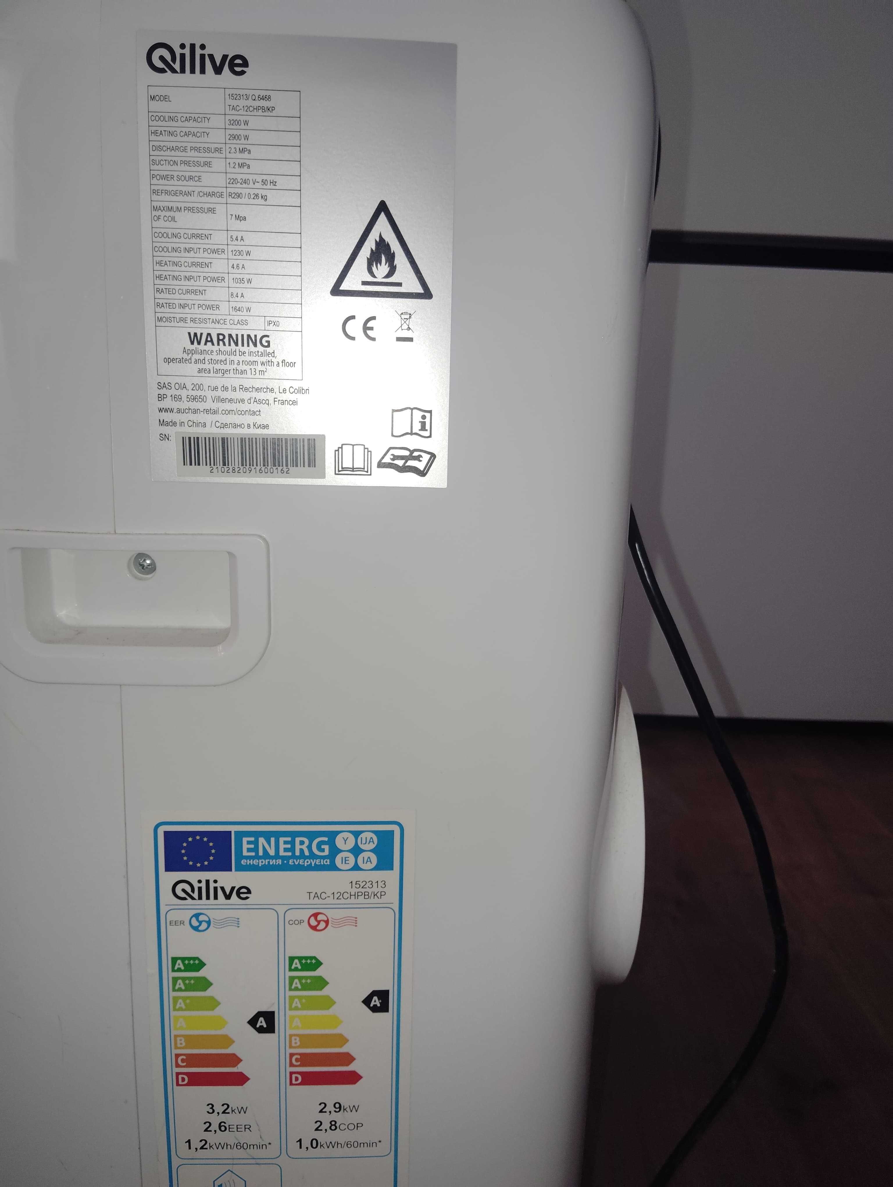 Ar Condicionado Portátil Qilive – 3.2 kW (Frio e Quente)