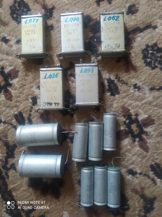 Конденсаторы для фильтров акустических систем и ламповых конструкций.