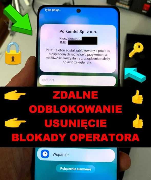 Zdalne  Odblokowanie  Blokady Operatora Plus Polkomtel Tmobile Samsung