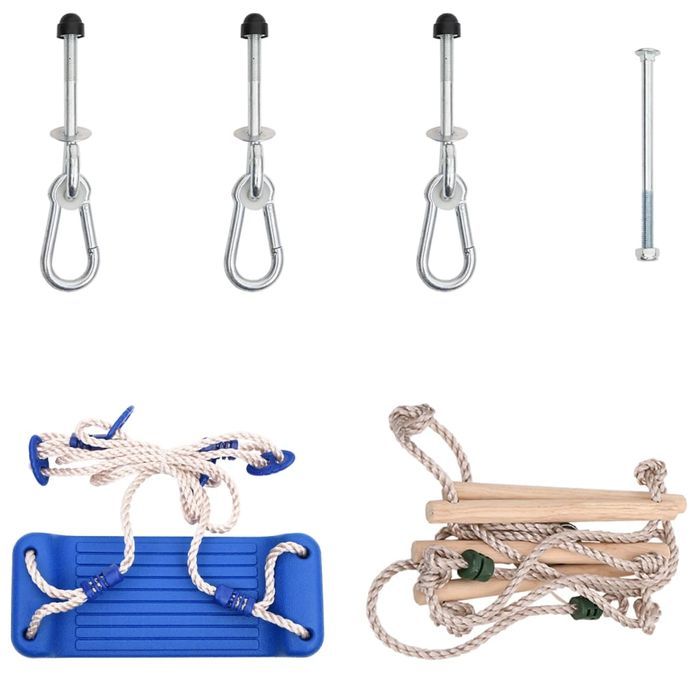 Vidaxl Siedzisko Huśtawki, Drabinka Sznurowa I Kamienie Do Wspinaczki