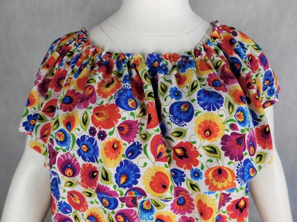 Bluzka hiszpanka folk łowicki  5XL - 62/64