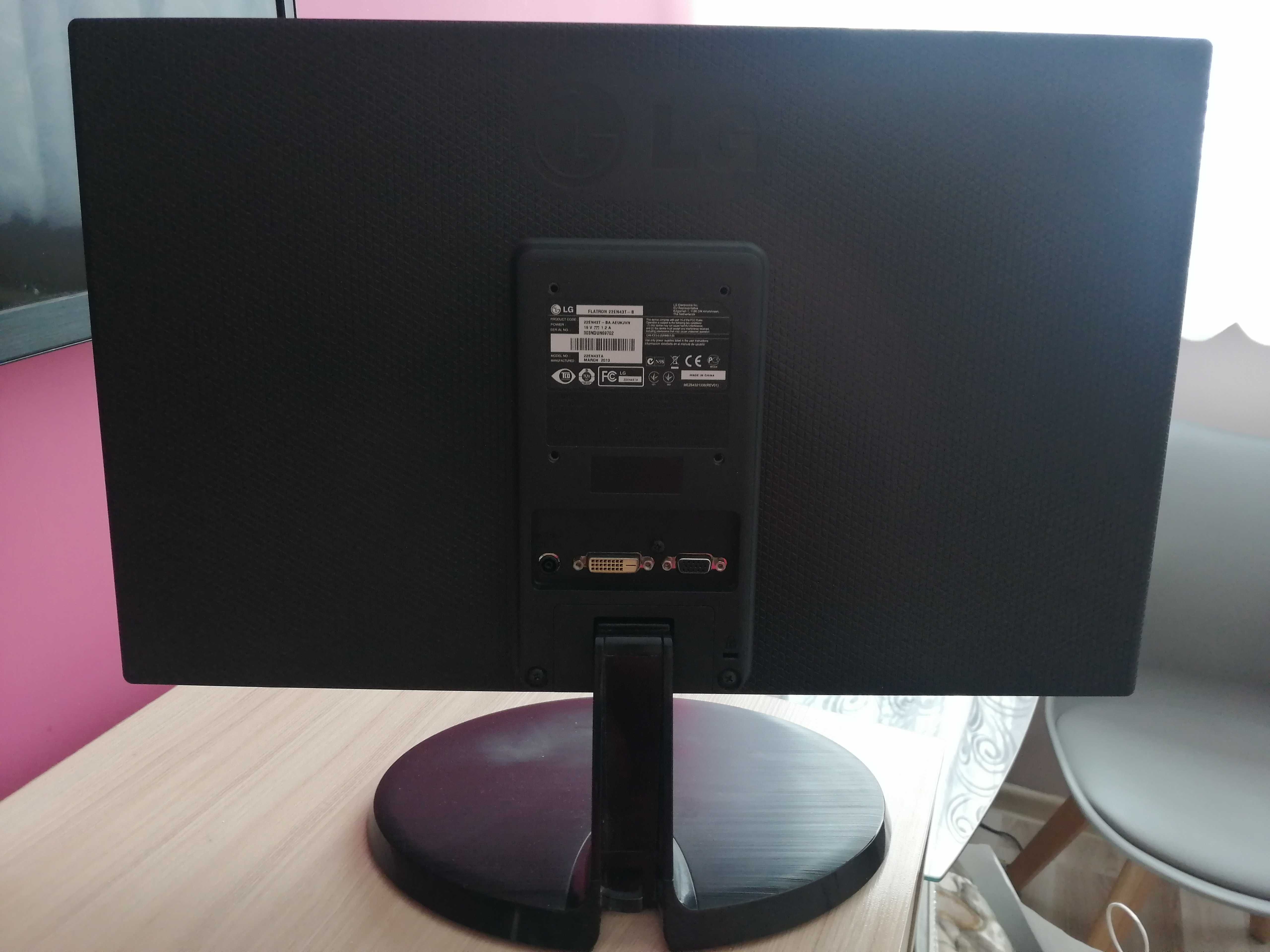Monitor LG 22EN43T-B (DVI) czarny, sprawny, mega promocja!