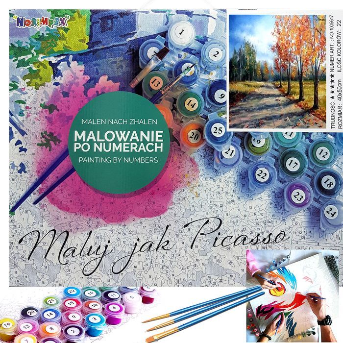 Malowanie Po Numerach Park Jesienią 50X40 Cm+ Rama