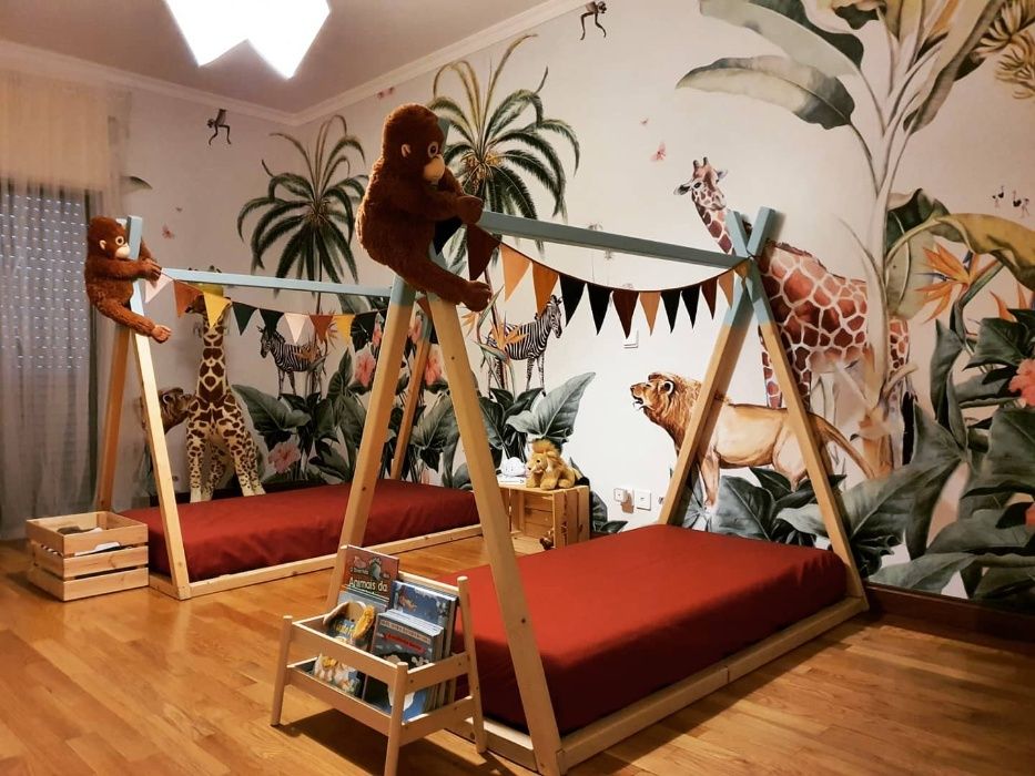 Cama de Criança tipo Tenda Tipi com estrado (Montessoriana)