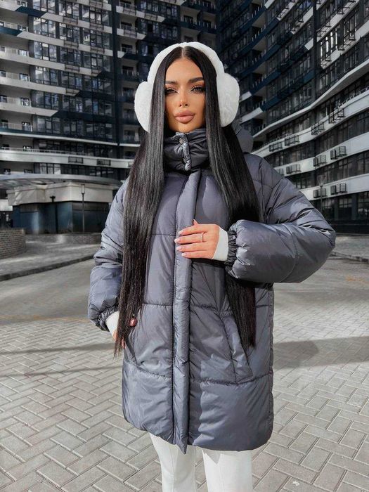 Жіноча зимова куртка пуфер пуховик мікро пух 250